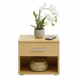 CARO-Möbel Nachttisch MARY Buchefarben Mit Schublade -Möbelgeschäft 13605 2