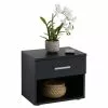 CARO-Möbel Nachttisch MARY Schwarz Mit Schublade -Möbelgeschäft 13607 0 N1 1
