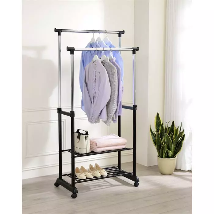 IDIMEX Rollgarderobe NELMA Mit 2 Ablagen 4 IDIMEX Rollgarderobe NELMA Mit 2 Ablagen – Bild 2