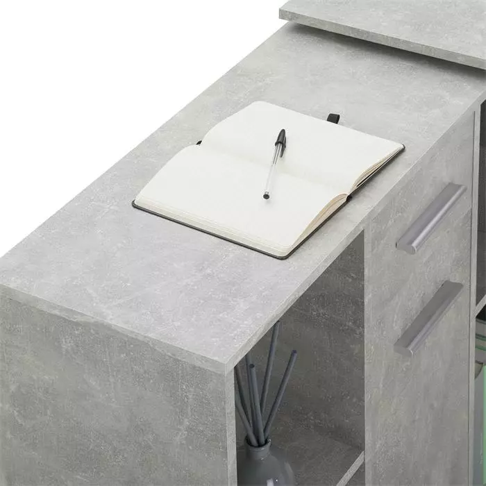 CARO-Möbel Eckschreibtisch DIEGO Mit Regal In Betonoptik 5 CARO-Möbel Eckschreibtisch DIEGO Mit Regal In Betonoptik – Bild 3