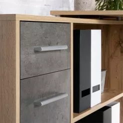 IDIMEX Eckschreibtisch ISOTTA Mit Regal In Wildeiche/Beton Dunkel -Möbelgeschäft 14715 A5 N1