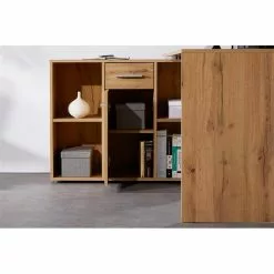 CARO-Möbel Eckschreibtisch DIEGO Mit Regal In Wotan Eiche -Möbelgeschäft 14718 A4