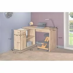 IDIMEX Eckschreibtisch ISOTTA Mit Regal In Wildeiche -Möbelgeschäft 14728 A10
