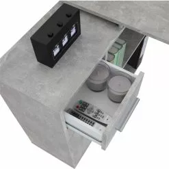 IDIMEX Eckschreibtisch ISOTTA Mit Regal In Betonoptik -Möbelgeschäft 14729 3 N
