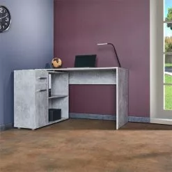 IDIMEX Eckschreibtisch ISOTTA Mit Regal In Betonoptik -Möbelgeschäft 14729 A0 2N