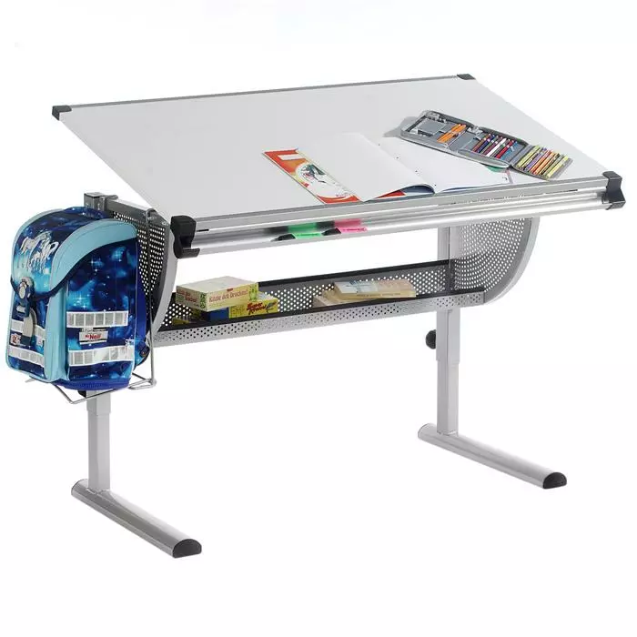 IDIMEX Kinderschreibtisch MADS, Höhenverstellbar In Weiß 3 IDIMEX Kinderschreibtisch MADS, Höhenverstellbar In Weiß