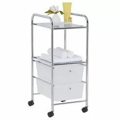 IDIMEX Rollcontainer GINA Mit 2 Schubladen In Weiß Transparent