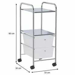 IDIMEX Rollcontainer GINA Mit 2 Schubladen In Weiß Transparent -Möbelgeschäft 16014 5 N1