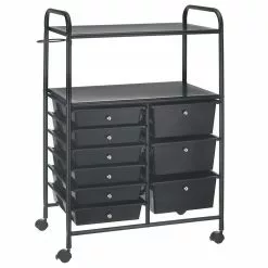 IDIMEX Badezimmerwagen MARITA Friseurwagen Mit 9 Schubladen, Schwarz -Möbelgeschäft 16043 1