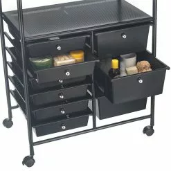 IDIMEX Badezimmerwagen MARITA Friseurwagen Mit 9 Schubladen, Schwarz -Möbelgeschäft 16043 4