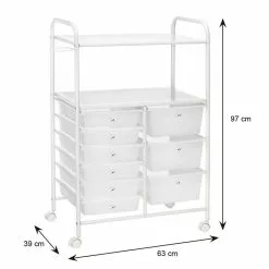 IDIMEX Badezimmerwagen MARITA Friseurwagen Mit 9 Schubladen, Weiß/weiß -Möbelgeschäft 16044 5