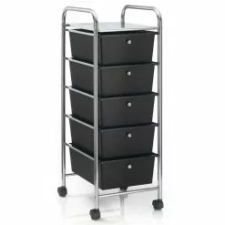 IDIMEX Rollcontainer GINA Mit 5 Schubladen In Chrom/schwarz -Möbelgeschäft 16068 2