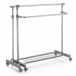 IDIMEX Rollgarderobe LONDON Chrom/grau Höhenverstellbar -Möbelgeschäft 18230 3 N1