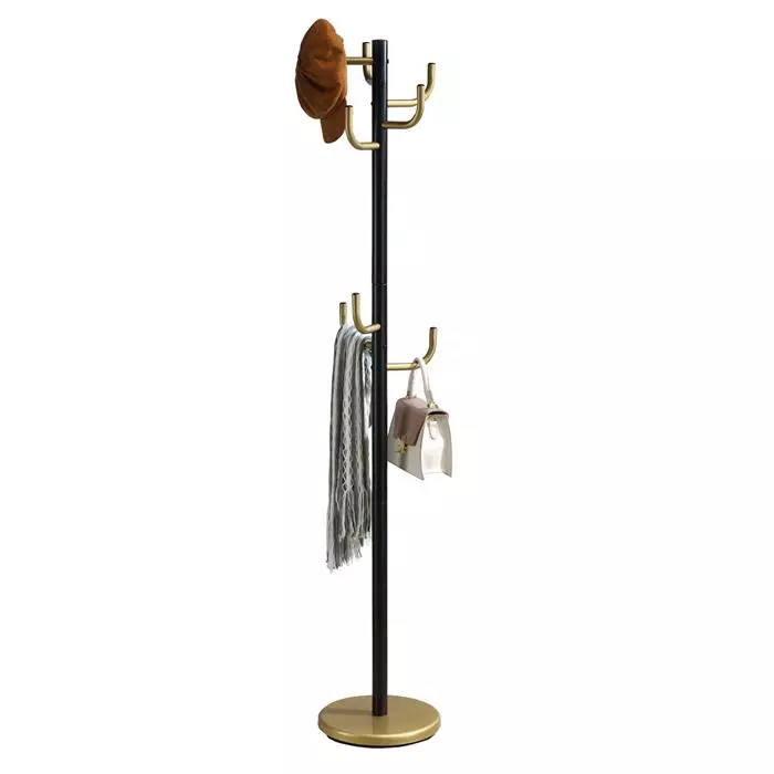 IDIMEX Kleiderständer MILA Mit 8 Kleiderhaken In Schwarz/gold 3 IDIMEX Kleiderständer MILA Mit 8 Kleiderhaken In Schwarz/gold