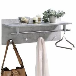 IDIMEX Wandgarderobe ULF In Betonoptik / Chrom