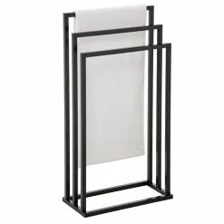 IDIMEX Handtuchhalter KUNO Schwarz Mit 3 Handtuchstangen