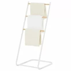 IDIMEX Handtuchhalter FLAVIA Mit 3 Stangen Aus Metall In Weiß/natur