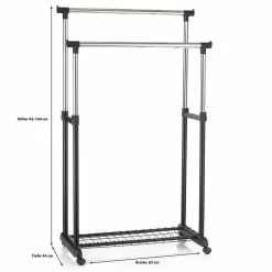 IDIMEX Garderobenwagen GROSSO, Höhenverstellbar Schwarz -Möbelgeschäft 18455 1 DE N1