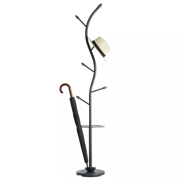 IDIMEX Kleiderständer TRIANA Mit 6 Kleiderhaken Und Schirmständer, Grau 4 IDIMEX Kleiderständer TRIANA Mit 6 Kleiderhaken Und Schirmständer, Grau – Bild 2