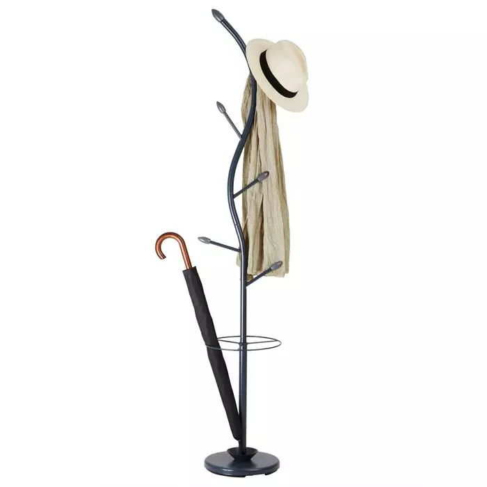 IDIMEX Kleiderständer TRIANA Mit 6 Kleiderhaken Und Schirmständer, Grau 3 IDIMEX Kleiderständer TRIANA Mit 6 Kleiderhaken Und Schirmständer, Grau