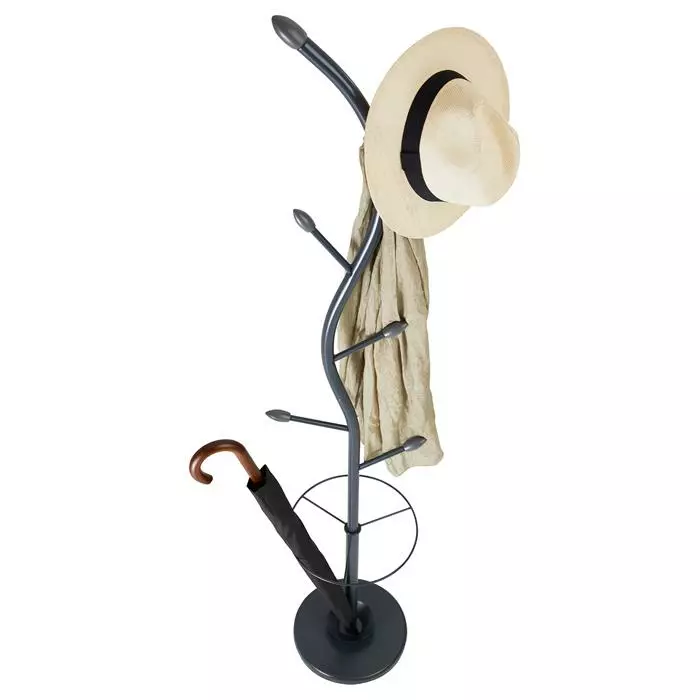 IDIMEX Kleiderständer TRIANA Mit 6 Kleiderhaken Und Schirmständer, Grau 5 IDIMEX Kleiderständer TRIANA Mit 6 Kleiderhaken Und Schirmständer, Grau – Bild 3