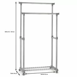 IDIMEX Garderobenwagen GROSSO, Höhenverstellbar -Möbelgeschäft 1845 1 DE N1