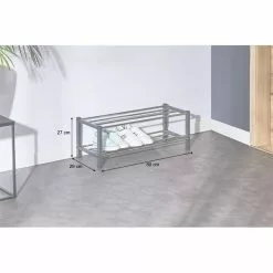 IDIMEX Schuhregal DUBLIN Mit 2 Böden In Grau -Möbelgeschäft 18463 A6