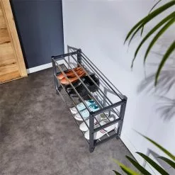 IDIMEX Schuhregal DUBLIN Mit 3 Böden In Grau -Möbelgeschäft 18466 A0 N3