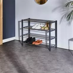 IDIMEX Schuhregal DUBLIN Mit 4 Böden In Grau -Möbelgeschäft 18469 A0 N1