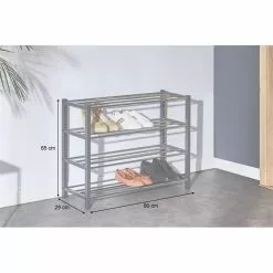 IDIMEX Schuhregal DUBLIN Mit 4 Böden In Grau -Möbelgeschäft 18469 A7