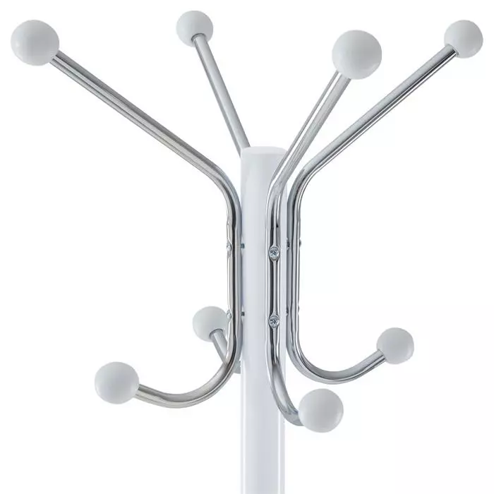 IDIMEX Kleiderständer ROZANA Mit 12 Kleiderhaken In Weiß Und Chrom 5 IDIMEX Kleiderständer ROZANA Mit 12 Kleiderhaken In Weiß Und Chrom – Bild 3