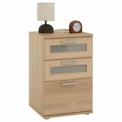 CARO-Möbel Nachttisch MARIKE In Sonoma Eiche Mit 3 Schubladen