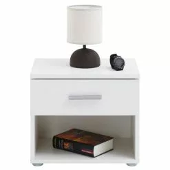 CARO-Möbel Nachttisch MARY Weiß Mit Schublade -Möbelgeschäft 51128 2