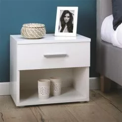 CARO-Möbel Nachttisch MARY Im 2er Set In Hochglanz Weiß -Möbelgeschäft 51143 1 N1