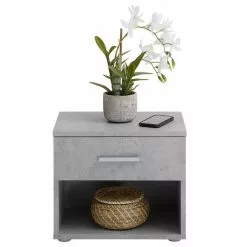 CARO-Möbel Nachttisch MARY Betonoptik Mit Schublade -Möbelgeschäft 51309 2 N1