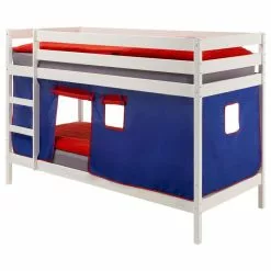 IDIMEX Etagenbett FELIX Kiefer Massiv, Mit Vorhang