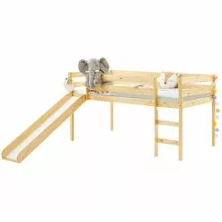 IDIMEX Hochbett Mit Rutsche BENNY Natur