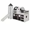 IDIMEX Hochbett Mit Rutsche BENNY Weiß, Vorhang, Turm U. Tunnel Pirat -Möbelgeschäft 70158 0 N1