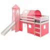 IDIMEX Hochbett Mit Rutsche BENNY, Vorhang Pink/rosa -Möbelgeschäft 70172 0 N1