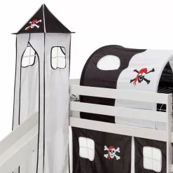 IDIMEX Turm MAX Zum Bett Mit Rutsche In Schwarz/weiss