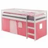 IDIMEX Hochbett ERIK In Weiß Mit Vorhang Pink/rosa -Möbelgeschäft 70883 0 N