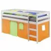 IDIMEX Hochbett ERIK In Weiß Mit Vorhang Orange/grün 1 IDIMEX Hochbett ERIK In Weiß Mit Vorhang Orange/grün -Möbelgeschäft 70885 0 N