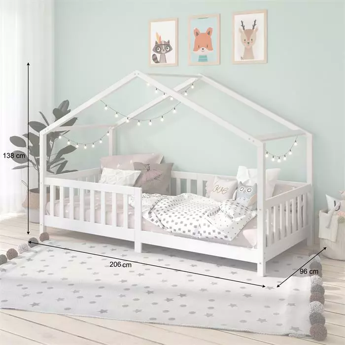 IDIMEX Hausbett LISAN In 90 X 200 Aus Massiver Kiefer In Weiß 5 IDIMEX Hausbett LISAN In 90 X 200 Aus Massiver Kiefer In Weiß – Bild 3