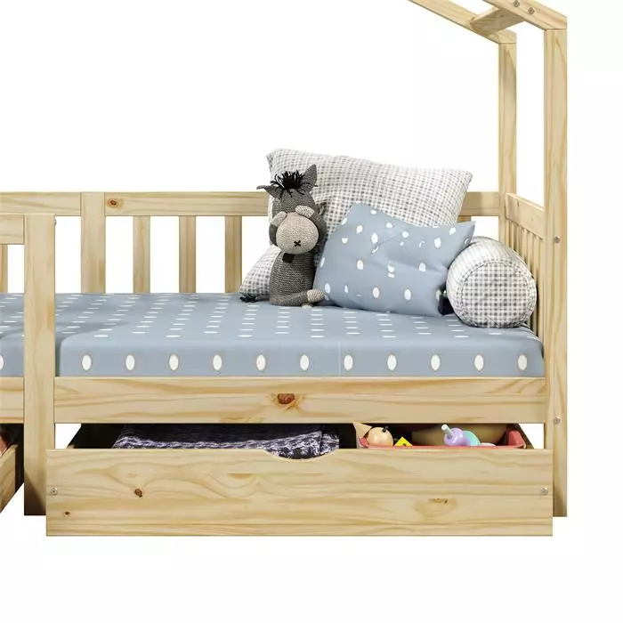 IDIMEX Hausbett ELEA In 90 X 200 Cm Aus Massiver Kiefer Mit Schubladen In Natur 7 IDIMEX Hausbett ELEA In 90 X 200 Cm Aus Massiver Kiefer Mit Schubladen In Natur – Bild 6