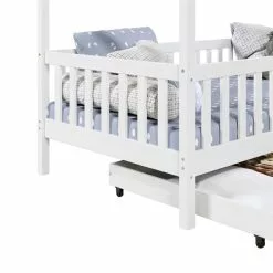 IDIMEX Hausbett ELEA In 90 X 200 Cm Aus Massiver Kiefer Mit Schubladen In Weiß -Möbelgeschäft 71331 4