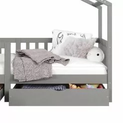 IDIMEX Hausbett ELEA In 90 X 200 Cm Aus Massiver Kiefer Mit Schubladen In Grau -Möbelgeschäft 71332 5