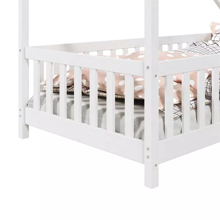 IDIMEX Hausbett CORA In 90 X 200 Cm Aus Massiver Kiefer Mit Rausfallschutz In Weiß 7 IDIMEX Hausbett CORA In 90 X 200 Cm Aus Massiver Kiefer Mit Rausfallschutz In Weiß – Bild 5