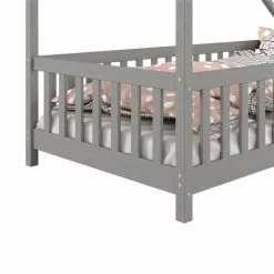 IDIMEX Hausbett CORA In 90 X 200 Cm Aus Massiver Kiefer Mit Rausfallschutz In Grau -Möbelgeschäft 71352 4