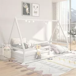 IDIMEX Hausbett SILA In 90 X 200 Aus Massiver Kiefer In Weiß -Möbelgeschäft 71361 AC2