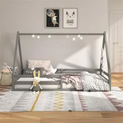 IDIMEX Hausbett SILA In 90 X 200 Aus Massiver Kiefer In Grau -Möbelgeschäft 71362 AC1